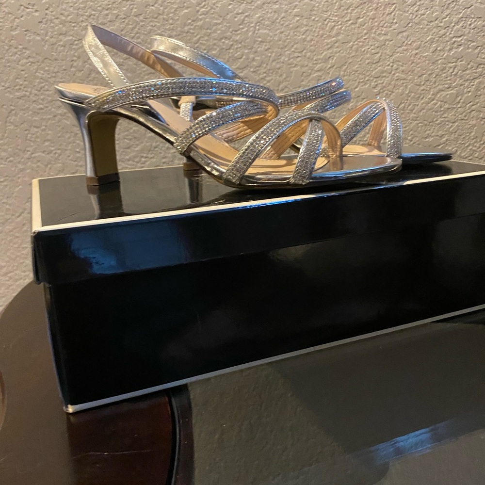 Silver Dress Heel with Rhinestones